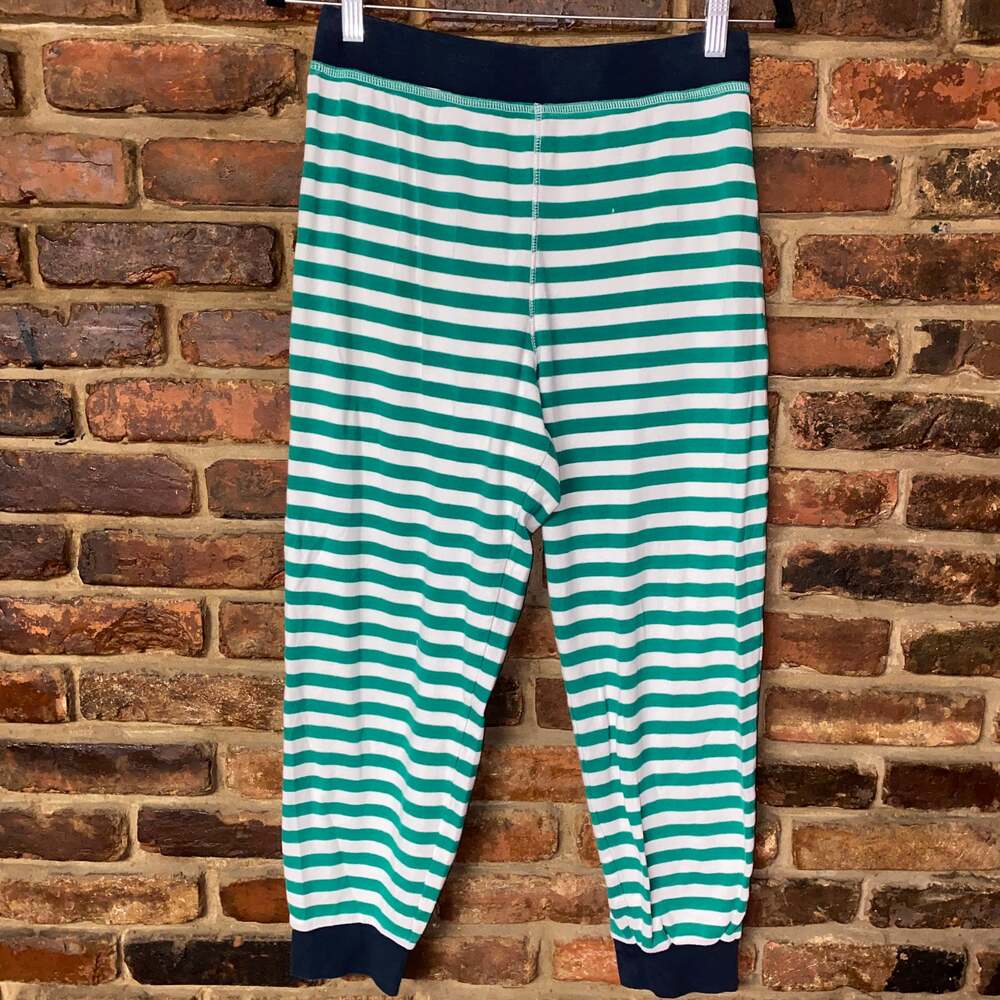 J. Crew Green Even Stripe Holiday Sleepwear Pajama Pants Women's Size Small